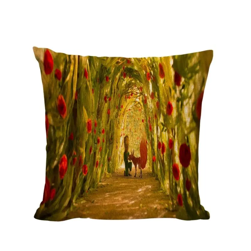 Женский чехол для подушки 45x45 см с изображением Маленького принца лисы розы луна