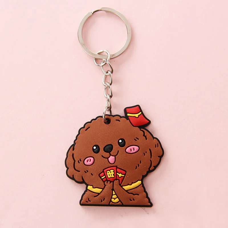 

Beautiful cartoon key ring cute creative blessing bag panda big lucky key ring silicone car key pendant small gift