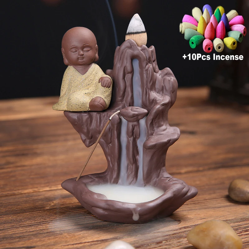 Домашний декор Маунтин СТРИМ маленький монах пуля + 10 черных ладанов конусов или