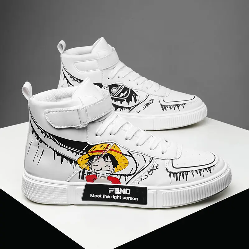 

mens and women fashion male top anime casual white pair shoes a luffy leisure piece trainers2021 new male flat sports size 35-44
