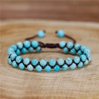 6mm natural stone beaded braided bracelets boho macrame bracelet gemstones beads wrap bracelet handmade jewelry dropshipping