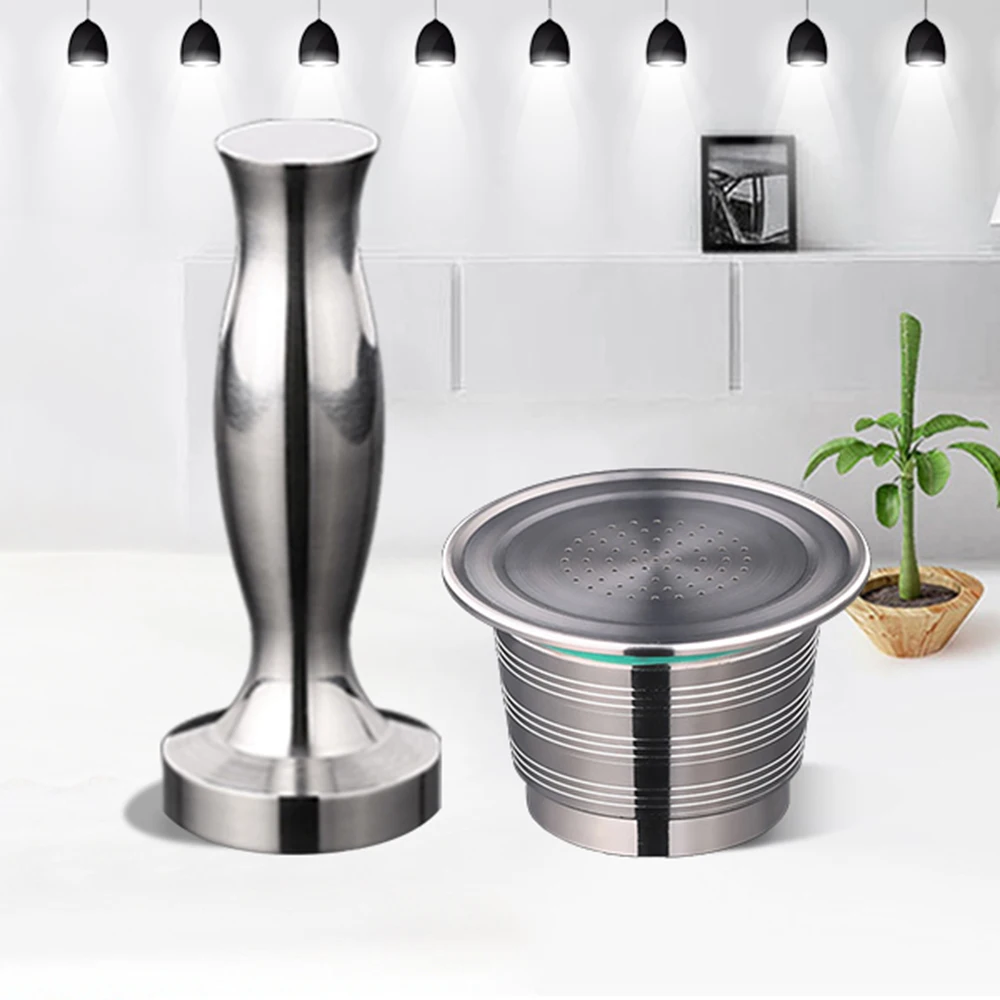 Многоразовые кофейные капсулы Nespresso 3 1 тампер нержавеющая сталь для кофемашины