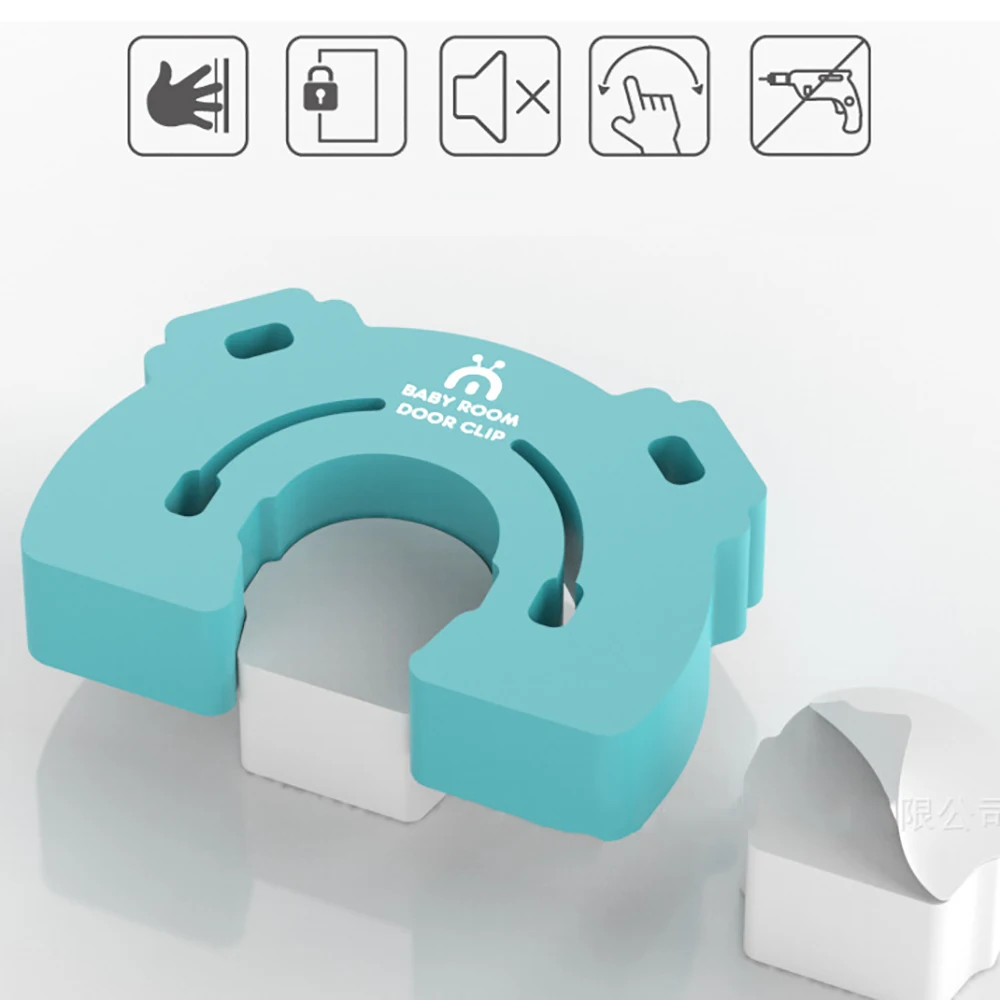 Tope de seguridad para beb&eacute; en forma de U, Protector de dedo para tarjeta de beb&eacute;, abrazadera de beb&eacute;, Tope de puerta de seguridad para ni&ntilde;os-3