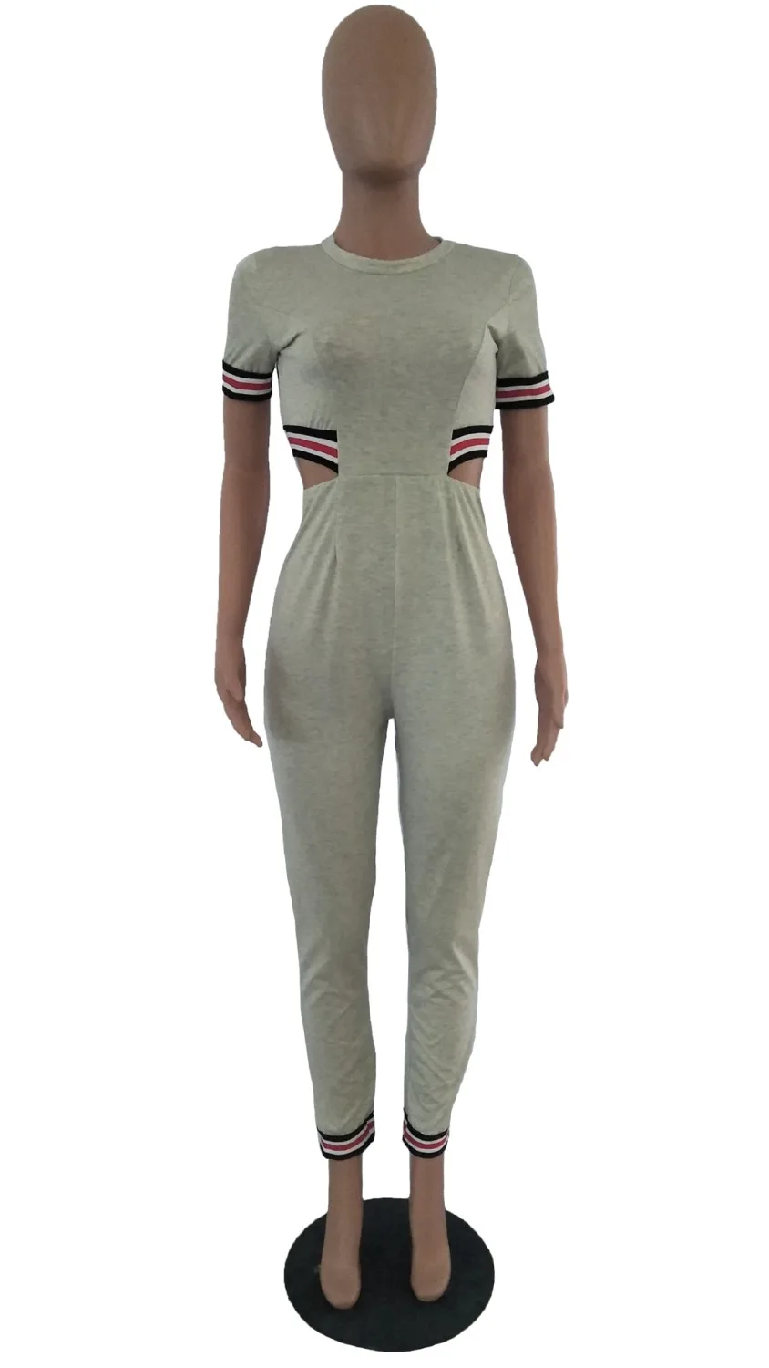 2018 осенне зимние женские комбинезоны с круглым вырезом и лентой коротким рукавом