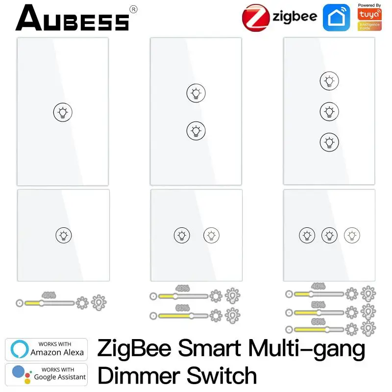 

Умный регулятор яркости ZigBee, настенный сенсорный переключатель света, управление через приложение