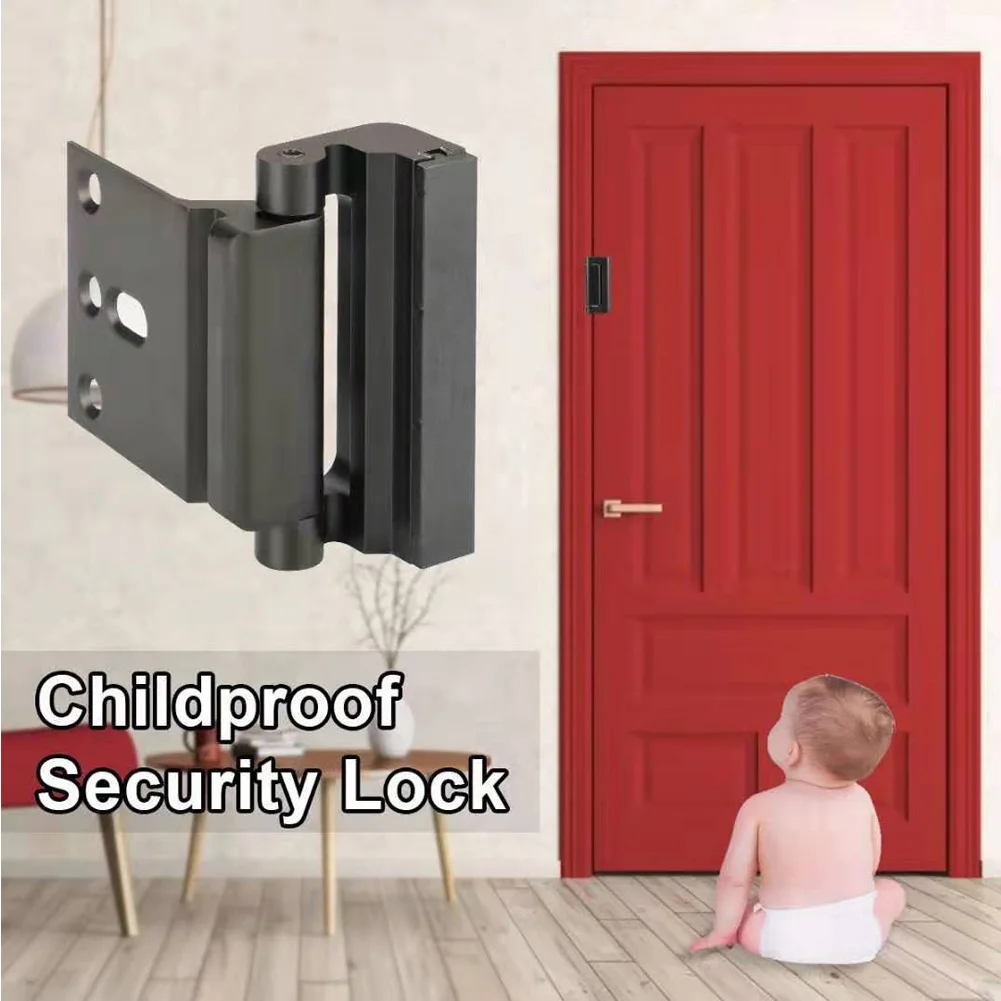 

Aluminium Alloy U Door Reinforcement Lock 3 Child Proof Security Door Lock Stopper