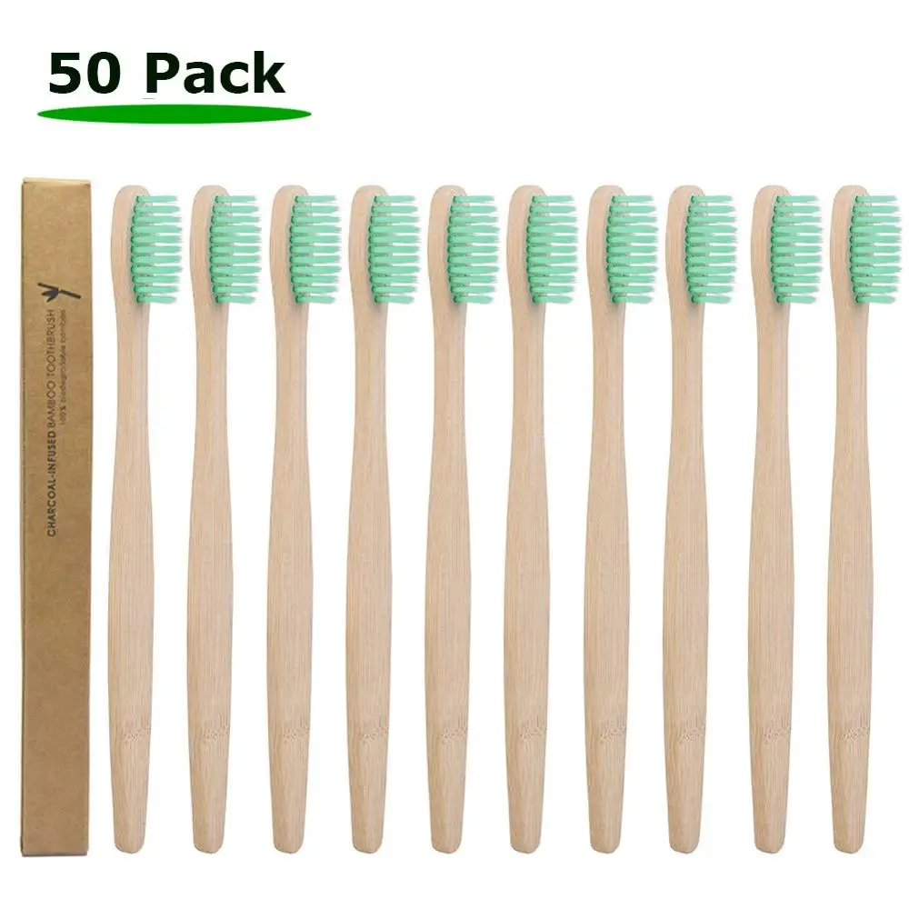 Зубная щетка из натурального бамбука Деревянная зубная щетка es мягкая щетина Capitellum зубная щетка из волокна экологичный уход за полостью рта путешествия - Цвет: green
