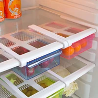 slide fridge freezer organizer refrigerator storage tray with lid rack reusable shelf drawer organization cutlery scvd88