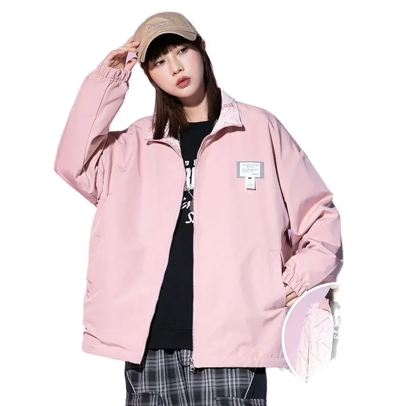 

Fashion New Unisex jacket Men Coat women reversible casual top style Spring Autumn fashion coat student baseball Loose jacket
