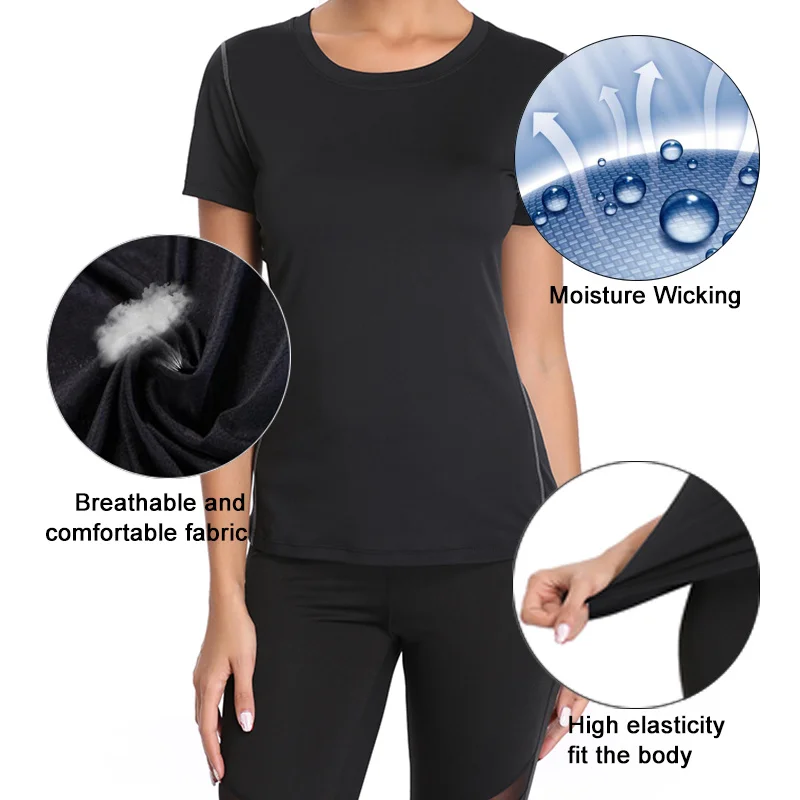 Joyshaper Повседневная Влагоотводящая спортивная одежда с коротким рукавом для