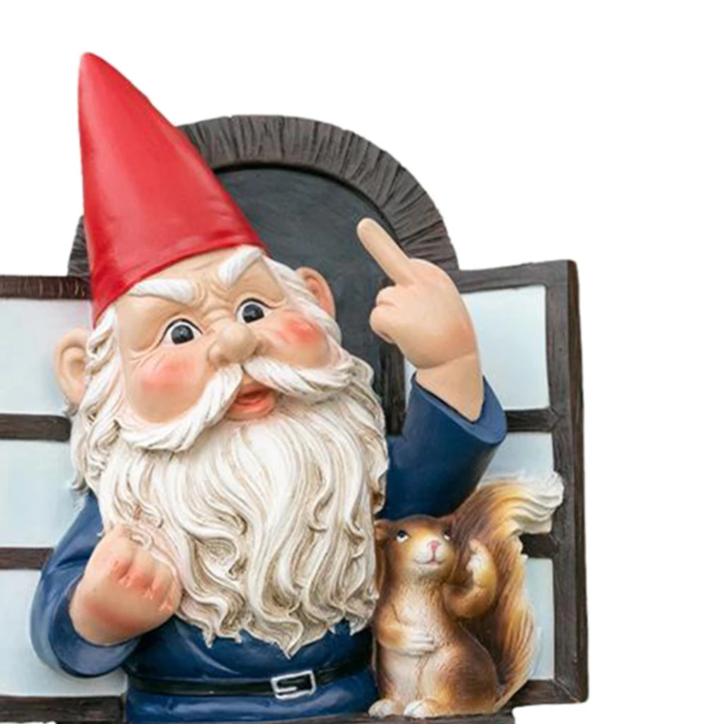 

Elf Out The Widow Tree Hugger Naughty Garden Gnome Sculpture Tree Ornaments