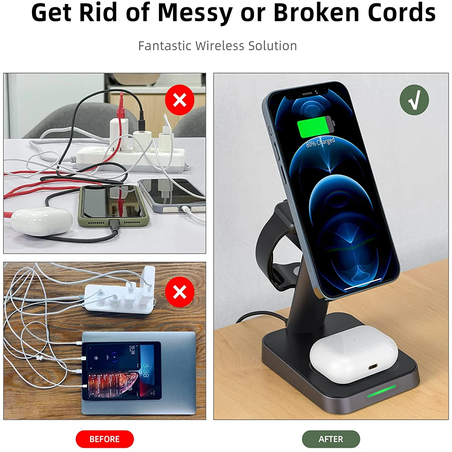 3 in 1 magnetic wireless charger stand for magsafe 15w fast charging station for iphone 13 12 pro apple watch 6 5 4 airpods pro free global shipping