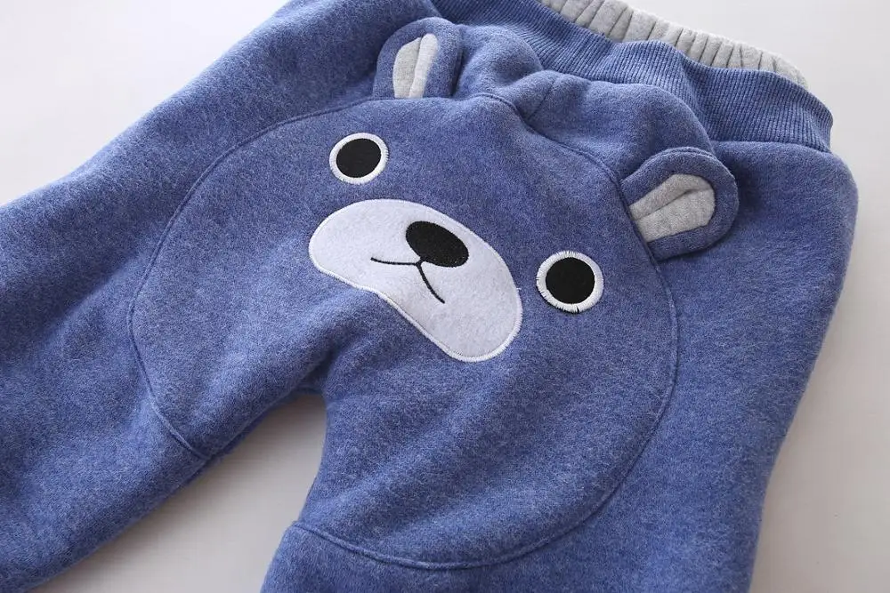 

Children Boys Girls Clothing Set Autumn Winter Plus Velvet Suits Casual Warm Thicken Cartoon Bear Outfits Tracksuit New Clothies