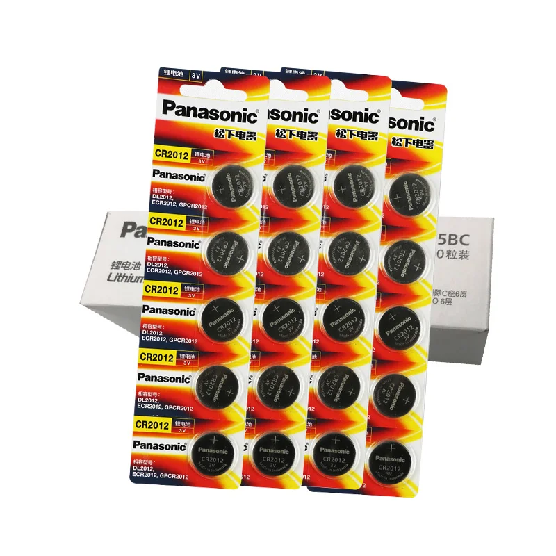 

50pcs/lot Panasonic CR2012 3V Button Batteries DL2012 ECR2012 Cell Coin Lithium Battery CR 2012 for Watch Computer