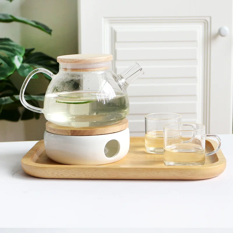 Clear Tea Pot Flower Tea Set Puer Kettle Office Home Tool