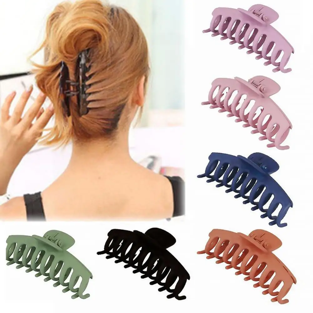 

6 шт./компл. женские заколки для волос с матовым узором Нескользящие акриловые Простые овальные полые заколки-крабы для волос аксессуары для...