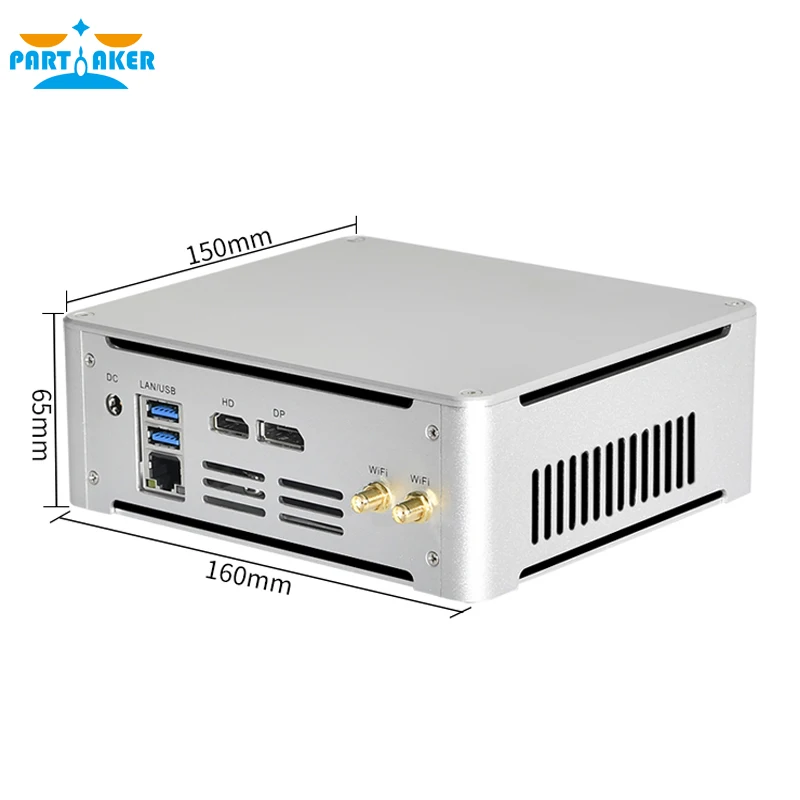 Причастник Мини ПК Intel Core i5 7300HQ i7 7820HK DDR4 Windows 10 Linux 4K игровой UHD HTPC HDMI DP Minipc