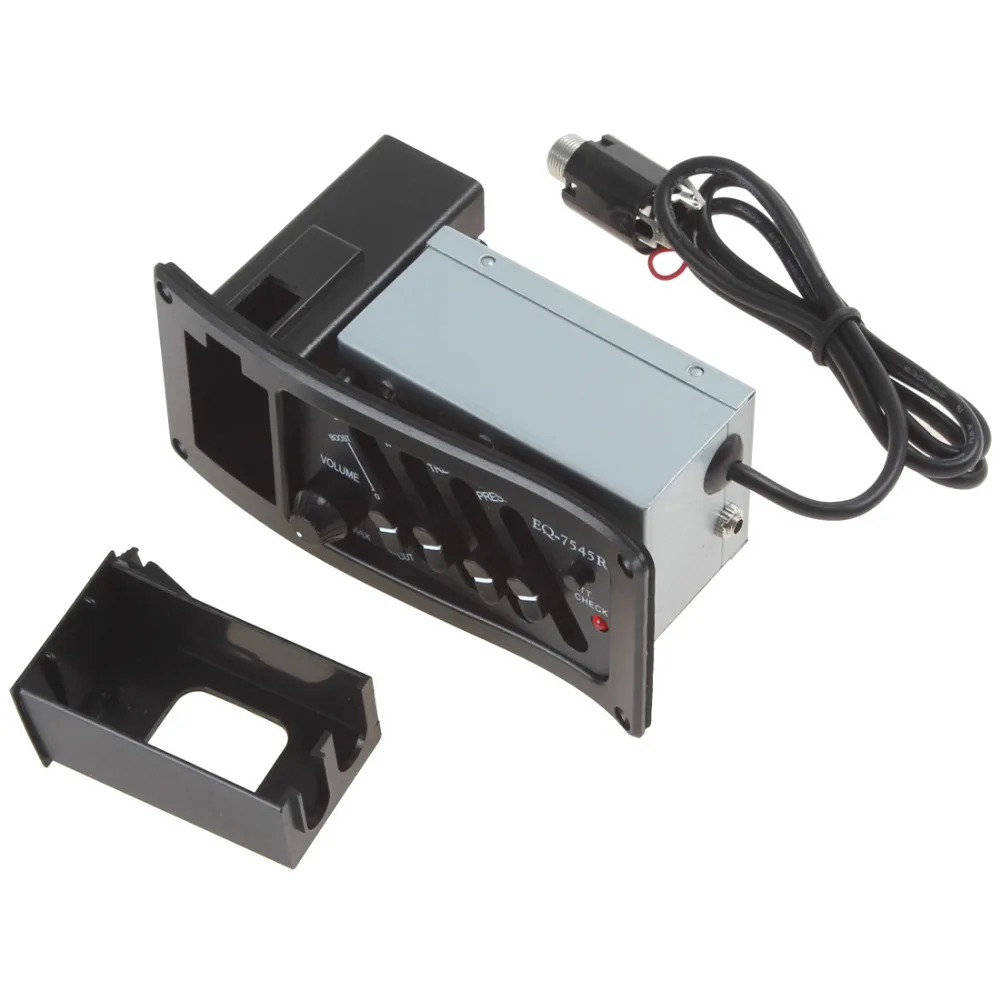 

4 Band Guitar Ukulele Pickup With LCD Tuner Piezo Preamp Amplifier Equalizer Tuner For Acoustic Guitars Parts & Accessories