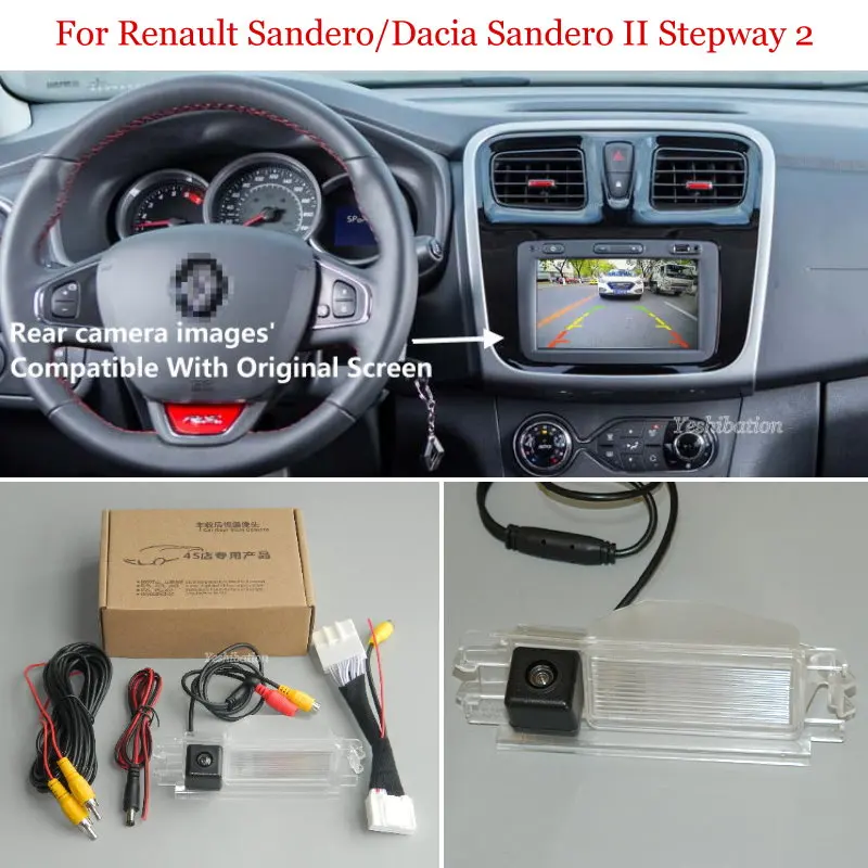 Car Rear View Back Up Reverse Camera Sets For Renault Sandero/Dacia Sandero II Stepway 2 2012~2019 Original Screen Compatible