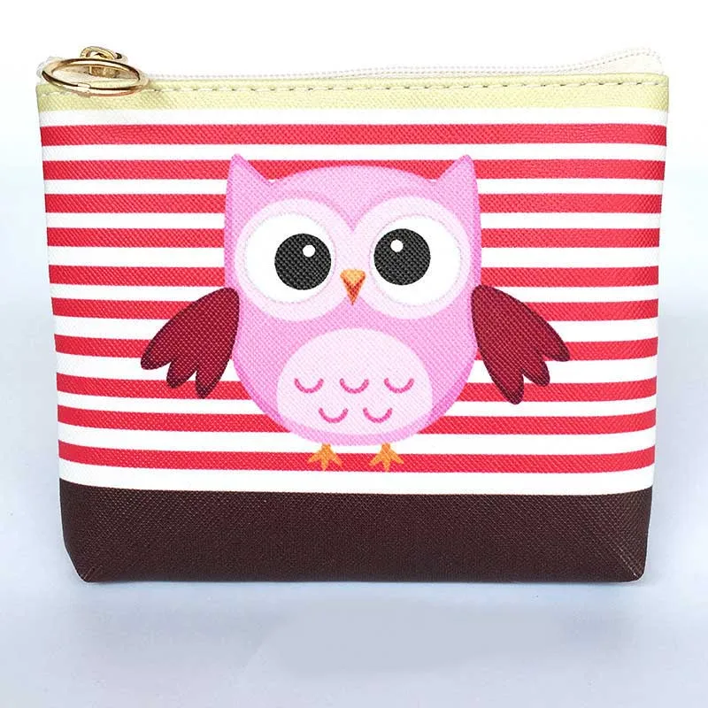 New Cute Flamingos Ethnic Style Grils Coin Purse Children PU Leather Zip Change Purse Women Wallet Animal Key Card Bag Kids Gift