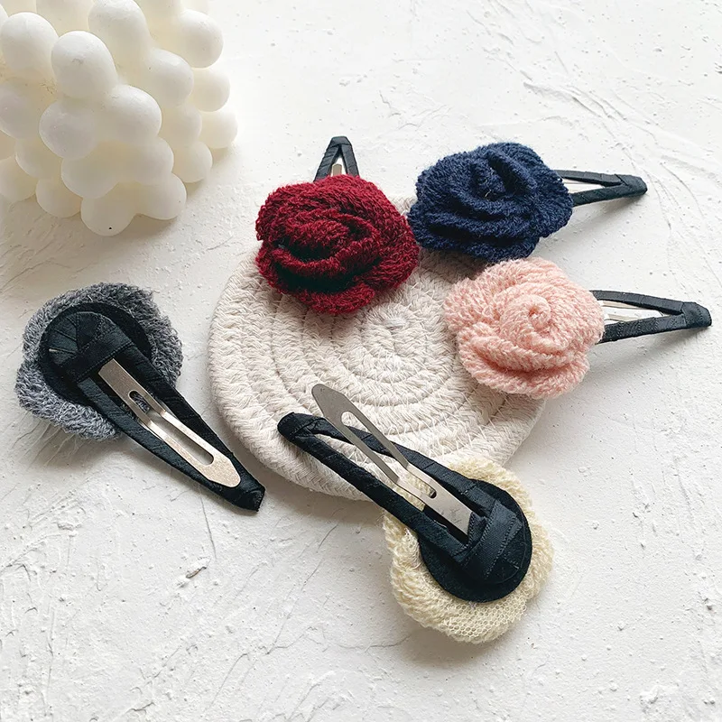 Ruoshui трикотажные Цветочные аксессуары женская заколка для волос ручной работы с