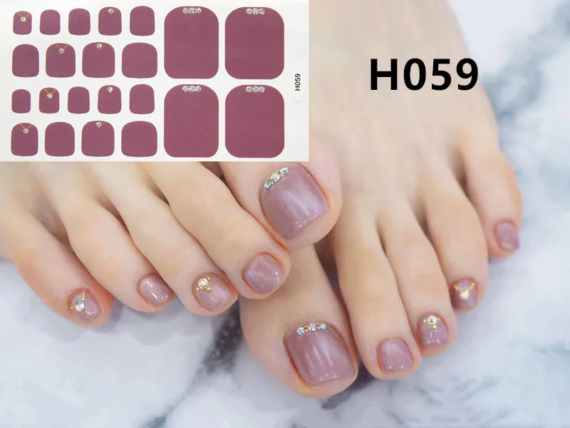 H059 22 типса/Лист наклейки для ногтей DIY наклейки-лак Блестящий плед Типсы Маникюр ногтей Обертывания дизайн полный носок Декор - Цвет: H059