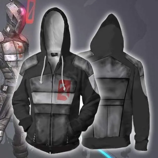 Игра Borderlands Assassin Zer0 толстовки Костюмы для косплея мультфильм 3D с принтом модная мужская и женская спортивная одежда с капюшоном, пальто - Цвет: Светло-зеленый