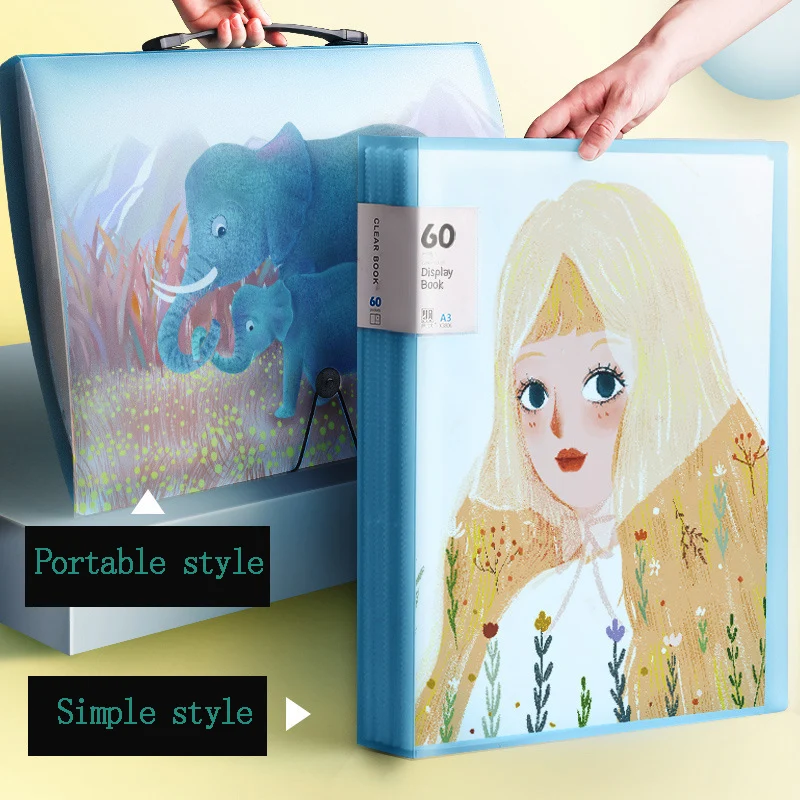 A3 8K Storage Picture Album Folder File Organizer Children's Art Drawing Paper Preservation Office Folders | Канцтовары для