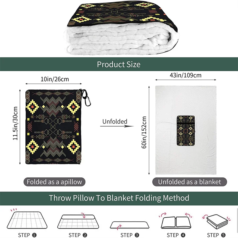 vender Astec Padrão De Viagem Travesseiro Cobertor Dois-em-um Mochila Cinta E Compacto Avião Saco Cintura Suporte 60x43 Polegadas
