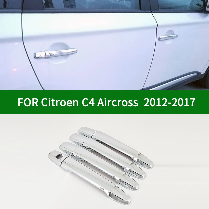 

Chrome silver car side Door Handle Covers Trims For Citroen C4 Aircross 2012-2017 2013 2014 2015 2016