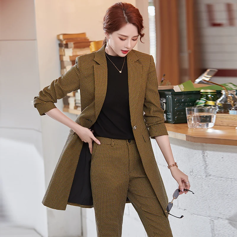 Официальная униформа брючные костюмы Осень-зима деловая рабочая одежда Блейзер