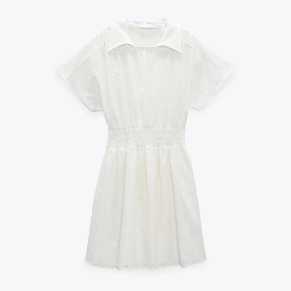 

Женское платье с вышивкой DiYiG, белое ажурное платье с эластичной талией, на лето, 2021