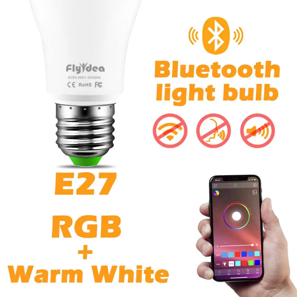 Bluetooth RGB WW Цветная(RGB светодиодный лампы E27 затемнения 16 Цвет изменение Волшебная осветительная лампа 5 Вт 10 Вт 15 Вт AC 110 V 220 V RGB+ белый ИК пульт дистанционного управления смарт-лампада - Испускаемый цвет: Bluetooth RGB WW