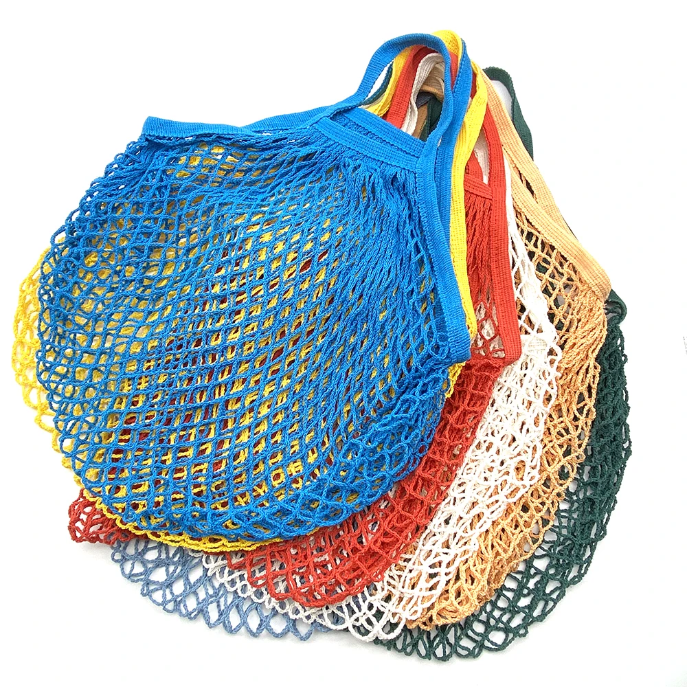 Totes Mesh Bag Cotton String Produce Shopping Turtle-bags Grocery Short Handle Net Shoulder-Bag Fruit Vegetable Reusable