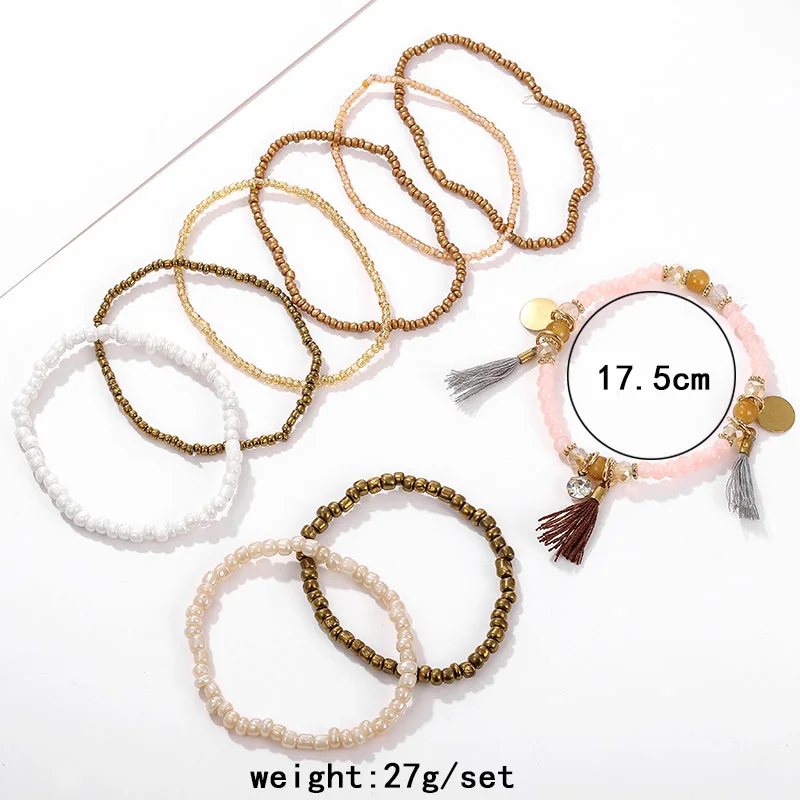 

Bracelet Set for Women Colorful Tassel Bracelet Handmade Beaded Fashion Bracelet on Hand Good Friends Jewelry New 2020 Trend