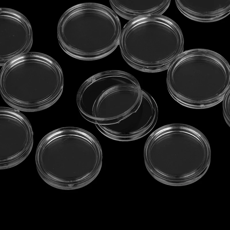

20pcs/lot Collecting Box Case For Coins Storage Transparent Plastic Coin Holder Coin Capsules Protection Boxes Container 18mm
