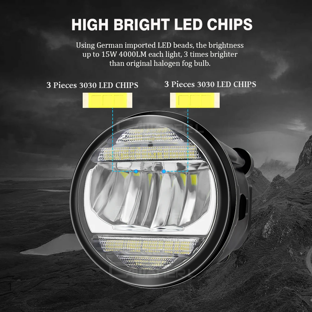 2in1 туман светильник сборки LED DRL H11 передний бампер автомобиля противотуманные