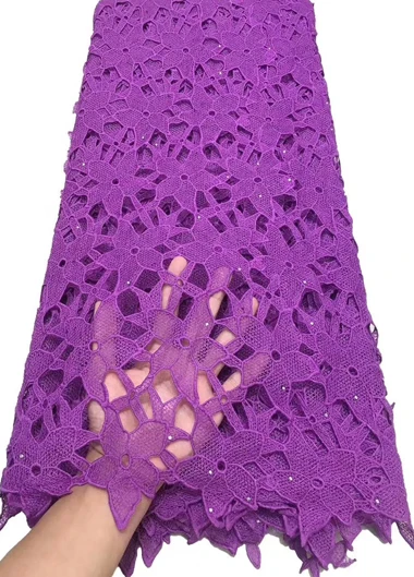 Фиолетовый высококачественный Африканский молочный шелковый шнур кружева 2022