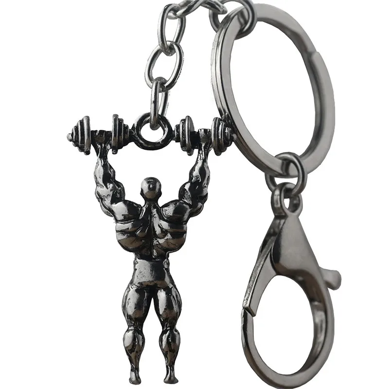 Гантели мышцы человек брелок Тяжелая Атлетика Фитнес брелки для автомобиля
