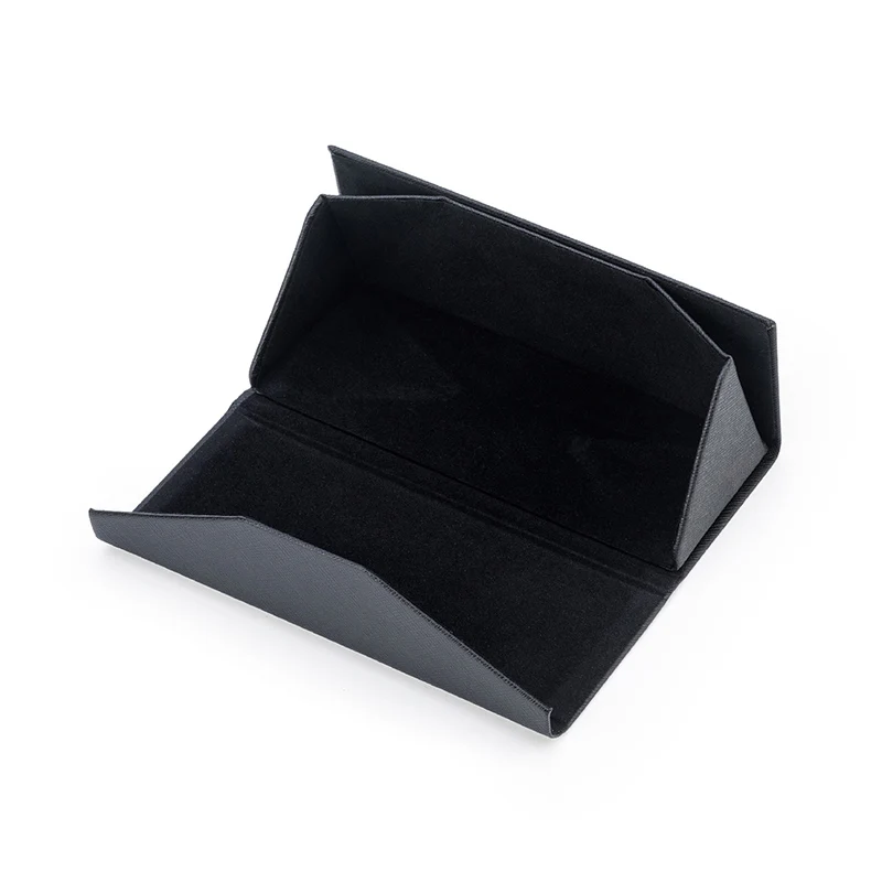 

1PCS Triangle Glasses Box Black Folding Sunglasses Case PU Waterproof Women Men Pu Leather Strong Eyewear Protective Organizer
