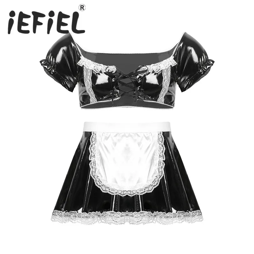 Сексуальное мужское платье костюм для косплея Клубная одежда с коротким рукавом