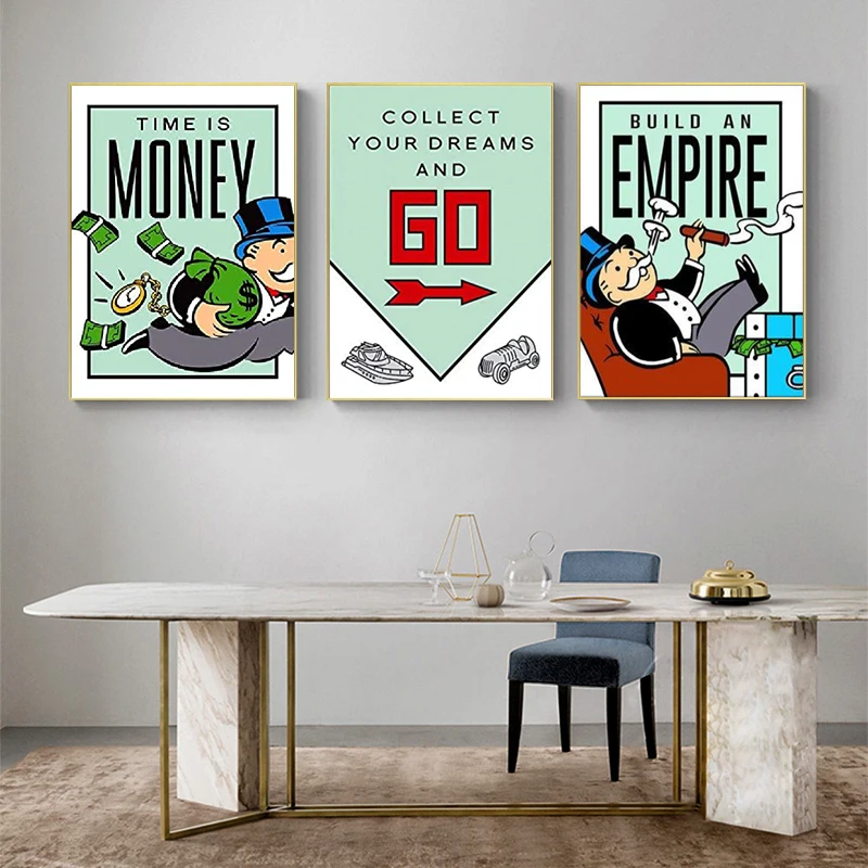 

Time Is Money Street Art Canvas Paintings Posters and Prints Wall Art Pictures Cuadros Home Decoration for Living Room Decor
