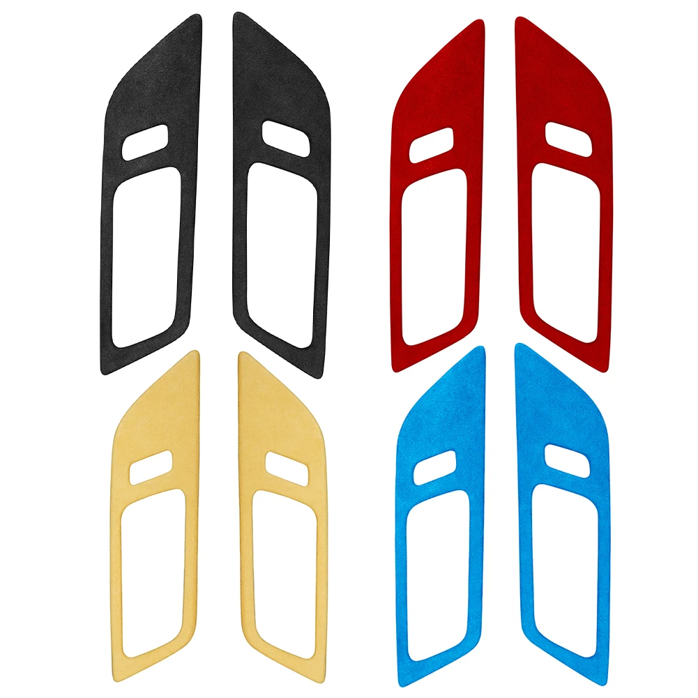 

Suede Wrapping ABS Plastic Door Handle Trim Cover Decoration for Ford Mustang 2015-2019 Automobile Interior Accessories