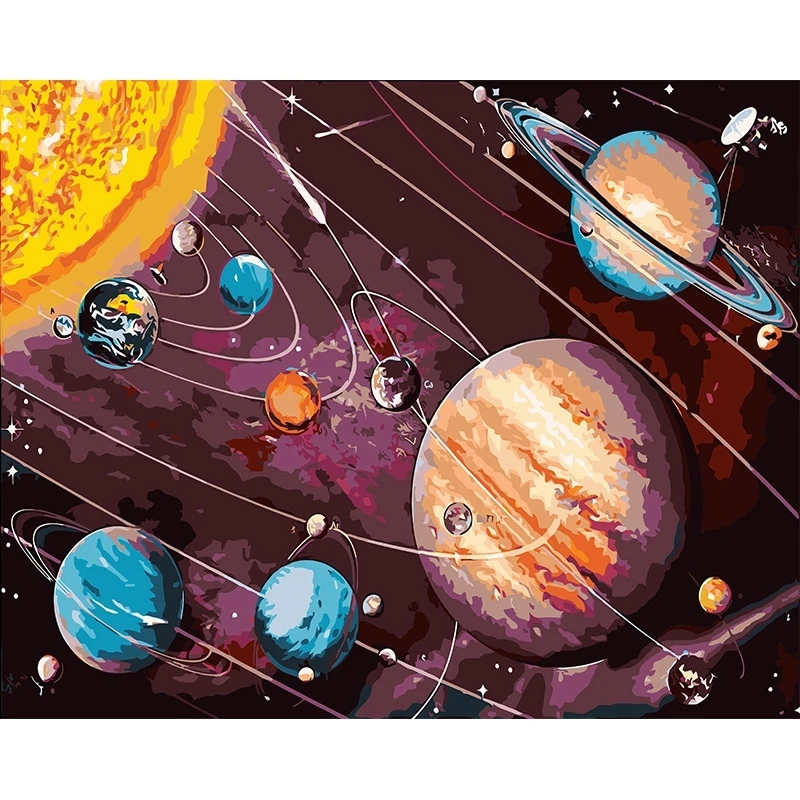 

Diy Universe Oil Painting By Number House Wall Living Room Decor Art 5D DIY Digital Acrylic Canvas Painted For Kids Adults Gift
