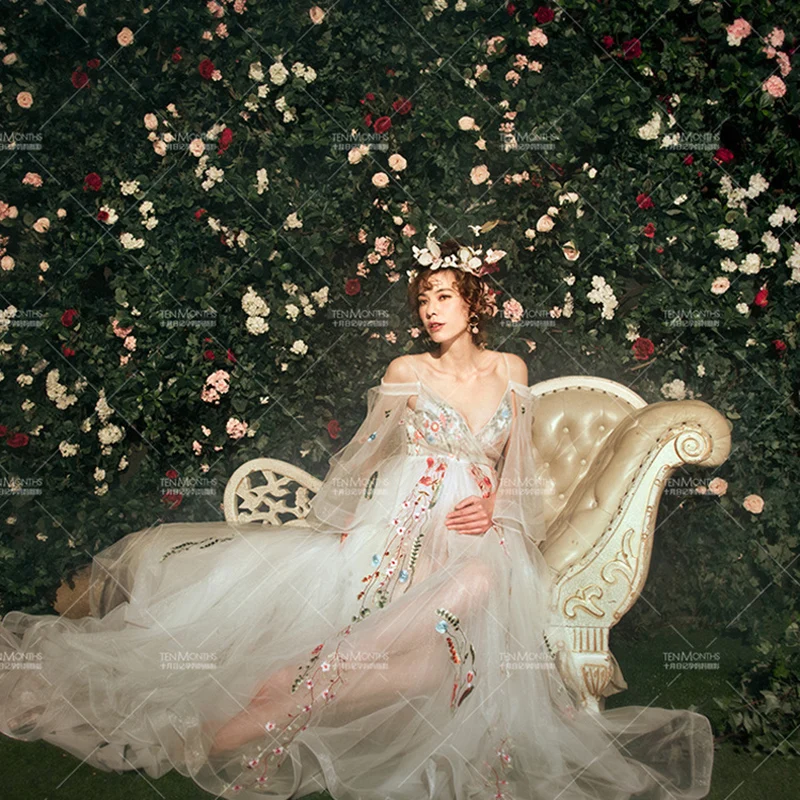 Maternity Photography Props Dresses chiffon Mermaid Dress Pregnancy Women Photo Shoot Elegant Long Fotografia |