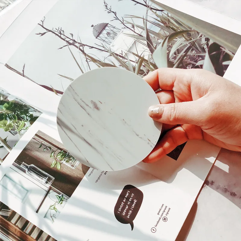 Creative PVC Marble Coaster Drink Coffee Cup Mat Tea Pad Dining Table Placemats Black White Chic Decoration 1PC New | Дом и сад