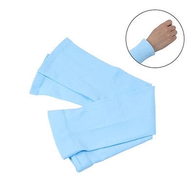 Blue Fingerless Ледяная ткань рукава летняя спортивная защита от ультрафиолетовых лучей Бег Велоспорт Вождение Рыбалка светоотражающие солнцезащитные полосы - Цвет: Blue Fingerless