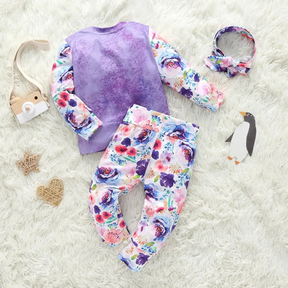 2019 г. Модная одежда для новорожденных мальчиков и девочек Футболка с цветочным