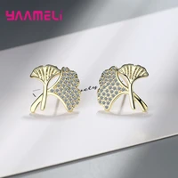 cute gold crystal earrings for women girls wedding 2021 trendy 925 sterling silver fashion jewelry valentines day gift wholesale