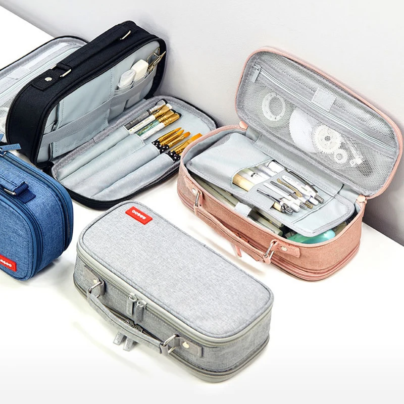 Двухслойный холщовый чехол для карандашей большой вместимости Kawai детские